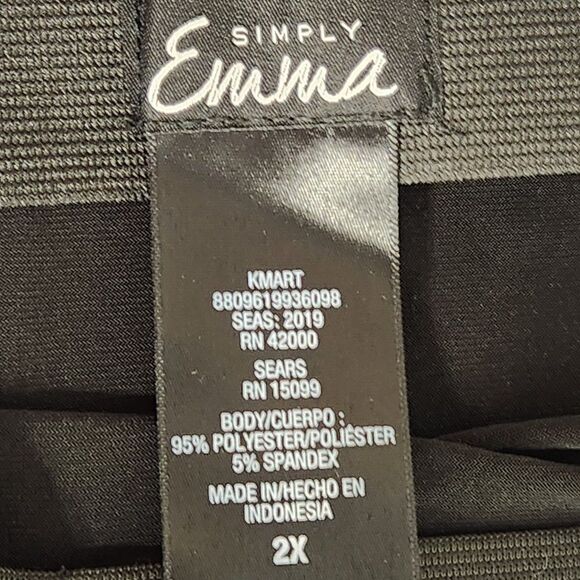 Simply Emma Black Stretch Waist Slip On Skirt Size 2X - Picture 9 of 12